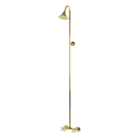 Kingston Brass Shower Combo, 2, Wall Mount, Polished Brass CCK2132